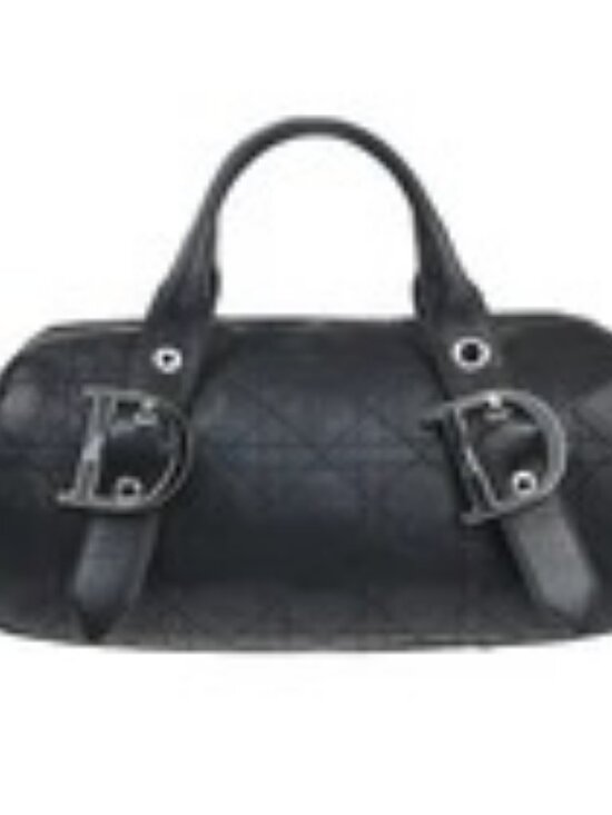 DIOR Handbags - CHRISTIAN DIOR Logo Cannage Mini Boston Hand Bag Leather Black SHW Italy 96MA500